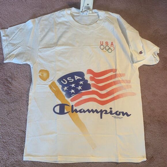 NWT Vintage Champion USA Olympics T-Shirt - Picture 1 of 5